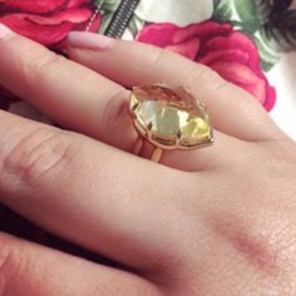 Stella & Dot Arabesque Citrine Cocktail Ring OS